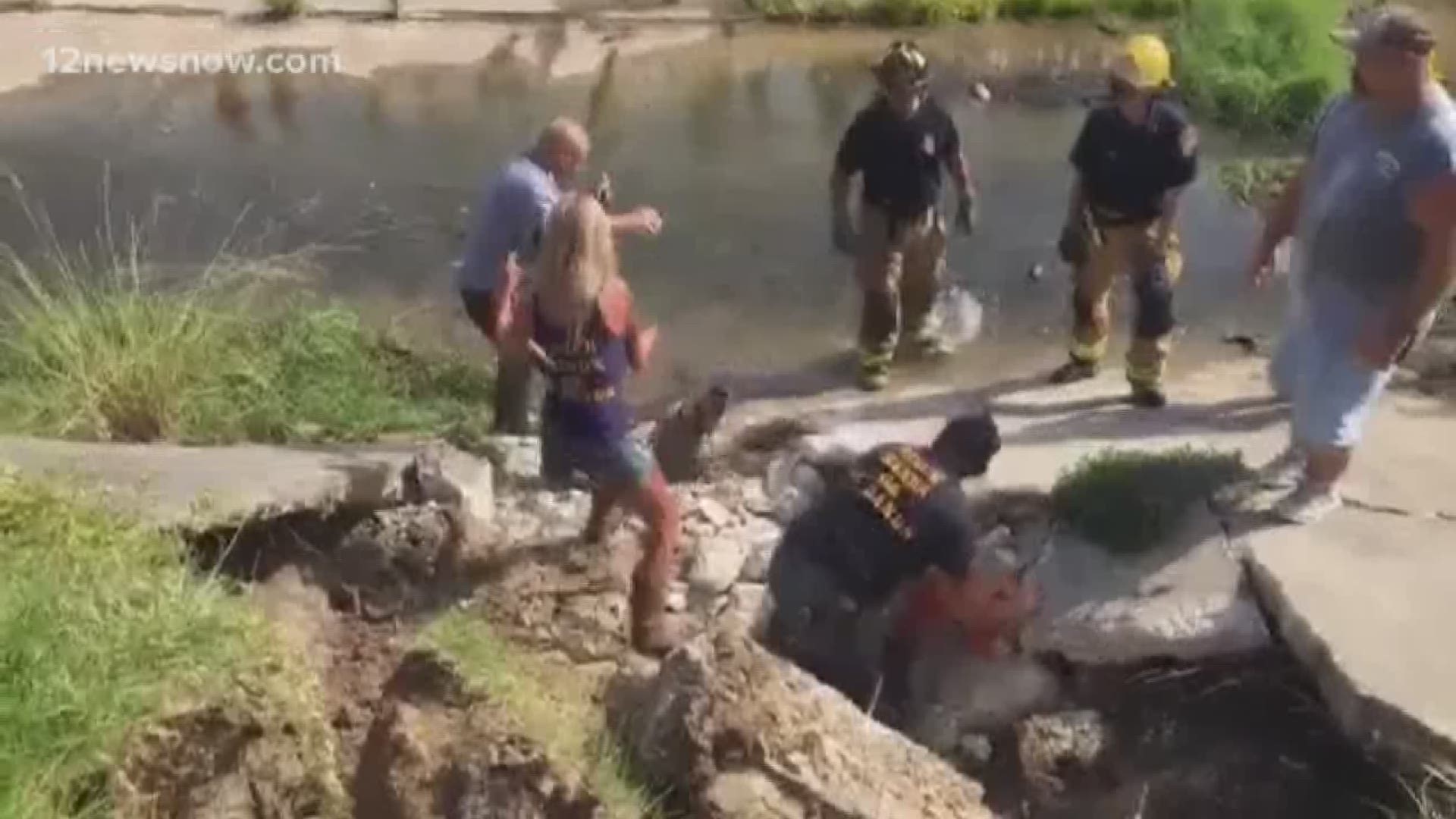 Gator Country gets multi-agency assist while pulling gator from beneath concrete drainage ditch