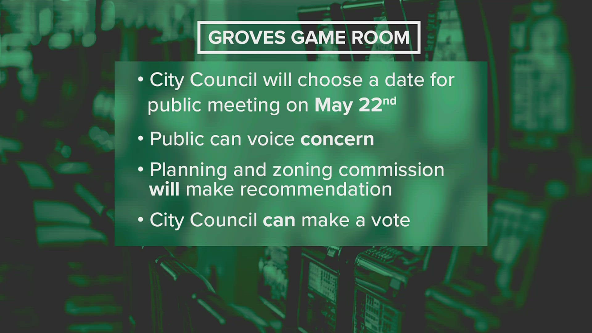 Two people are asking for permission to continue operating three existing game rooms within city limits.