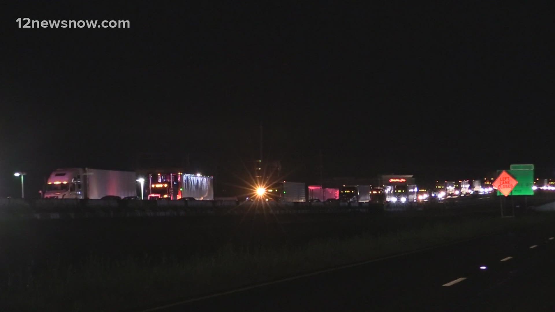 Both east and westbound lanes of I-10 were closed due to fuel on the ground, but no injuries were reported.