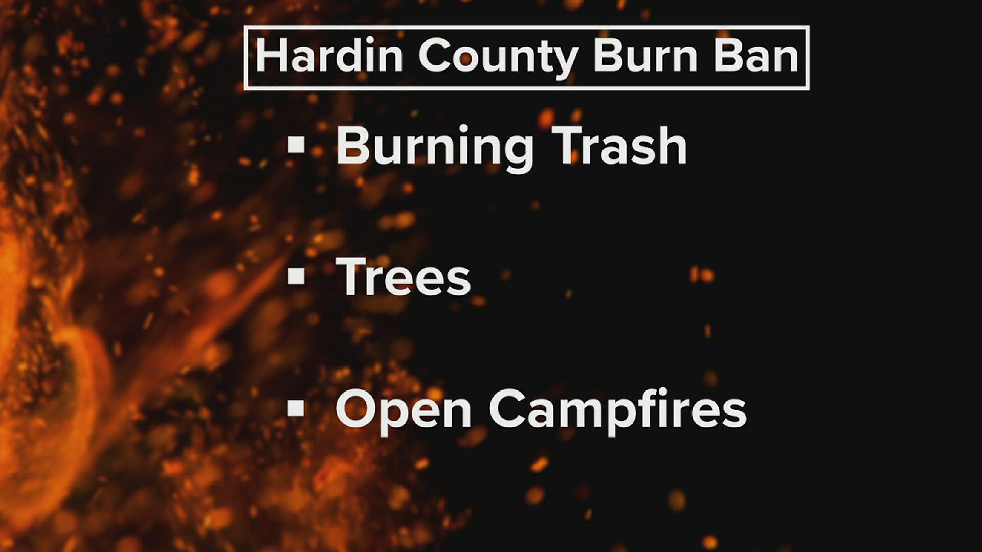 There are specific rules under the burn ban.