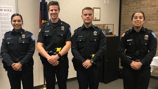 Beaumont Police Swears In Four New Officers In Aug. 2020 | 12newsnow.com