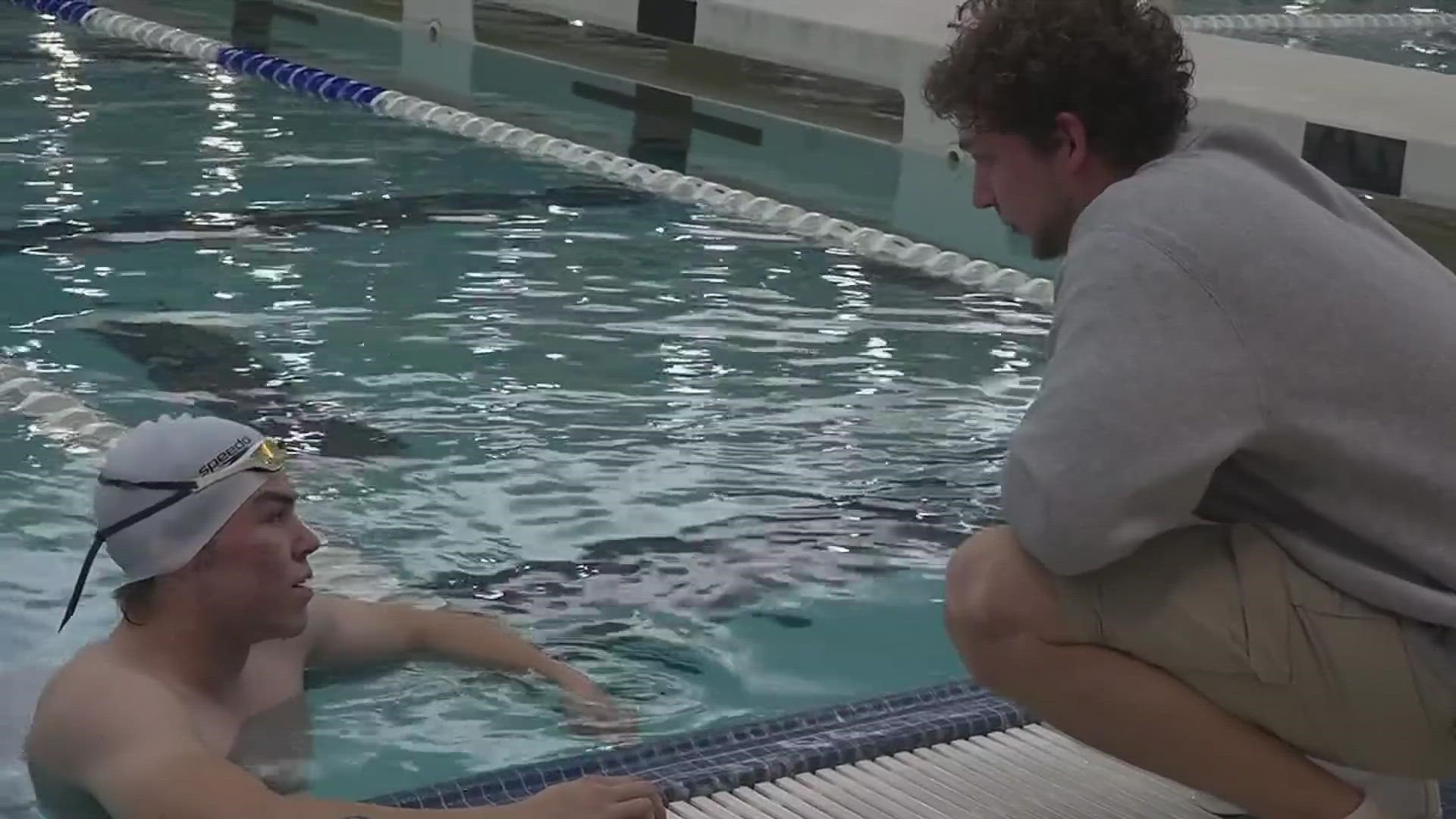 Aeneas Wollmann advanced to the UIL State Championship Meet after placing first in the 200 individual medley and second in the 200 backstroke at regionals.