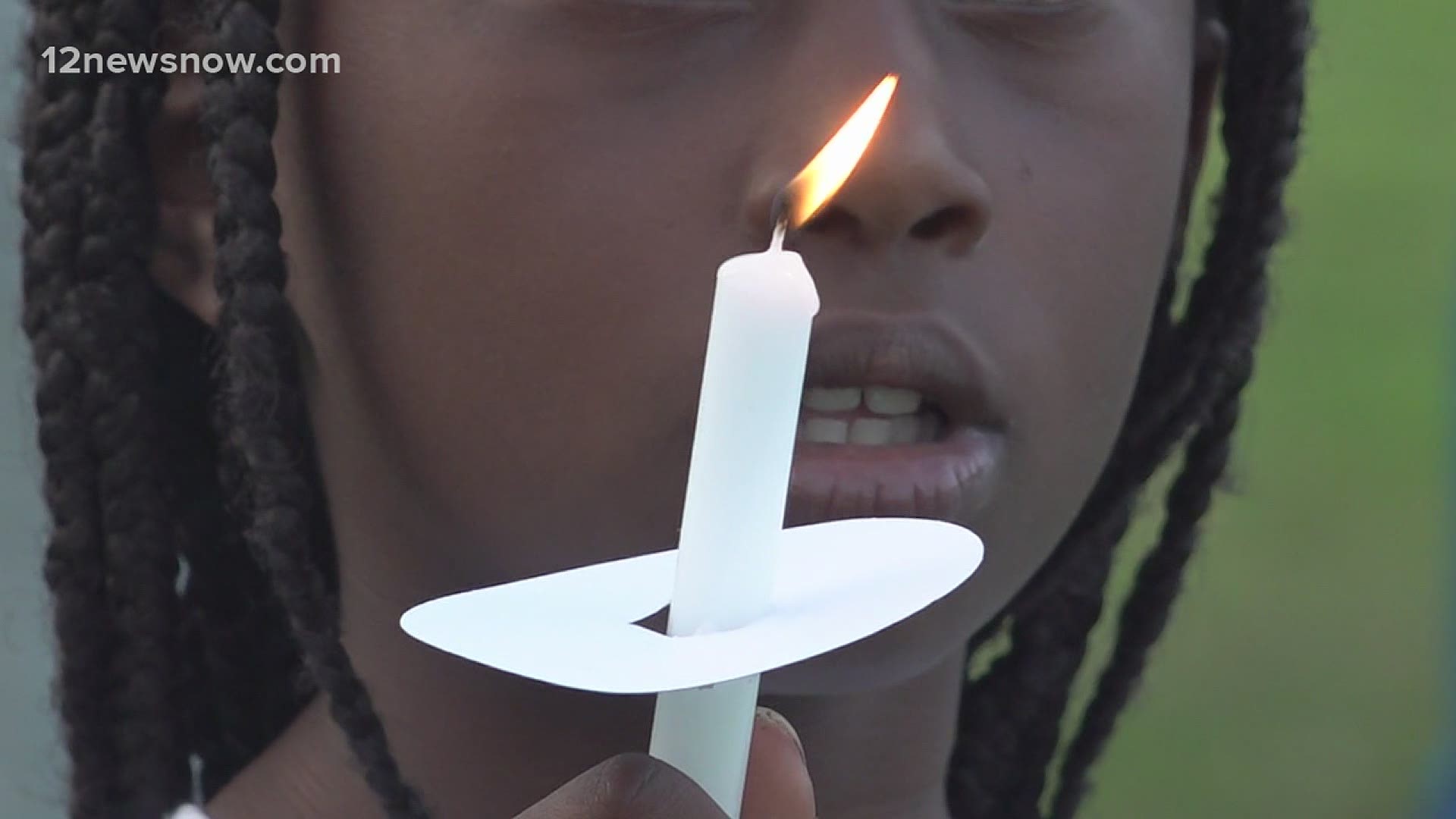 Dozens of families and friends gathered at Tyrell Park Thursday night to pray at the vigil for the 6-year-old boy.