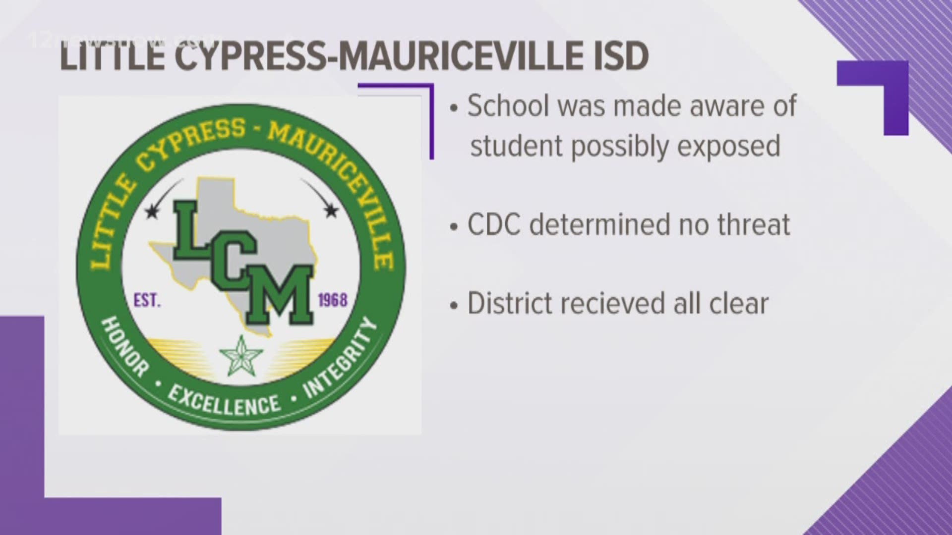 Little Cypress-Mauriceville and West Orange-Cove CISD officials alerted parents about two possible exposures to the Coronavirus.