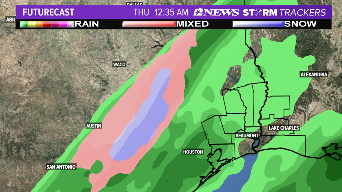 Some of Texas will see snow, Southeast Texas expecting cold rain