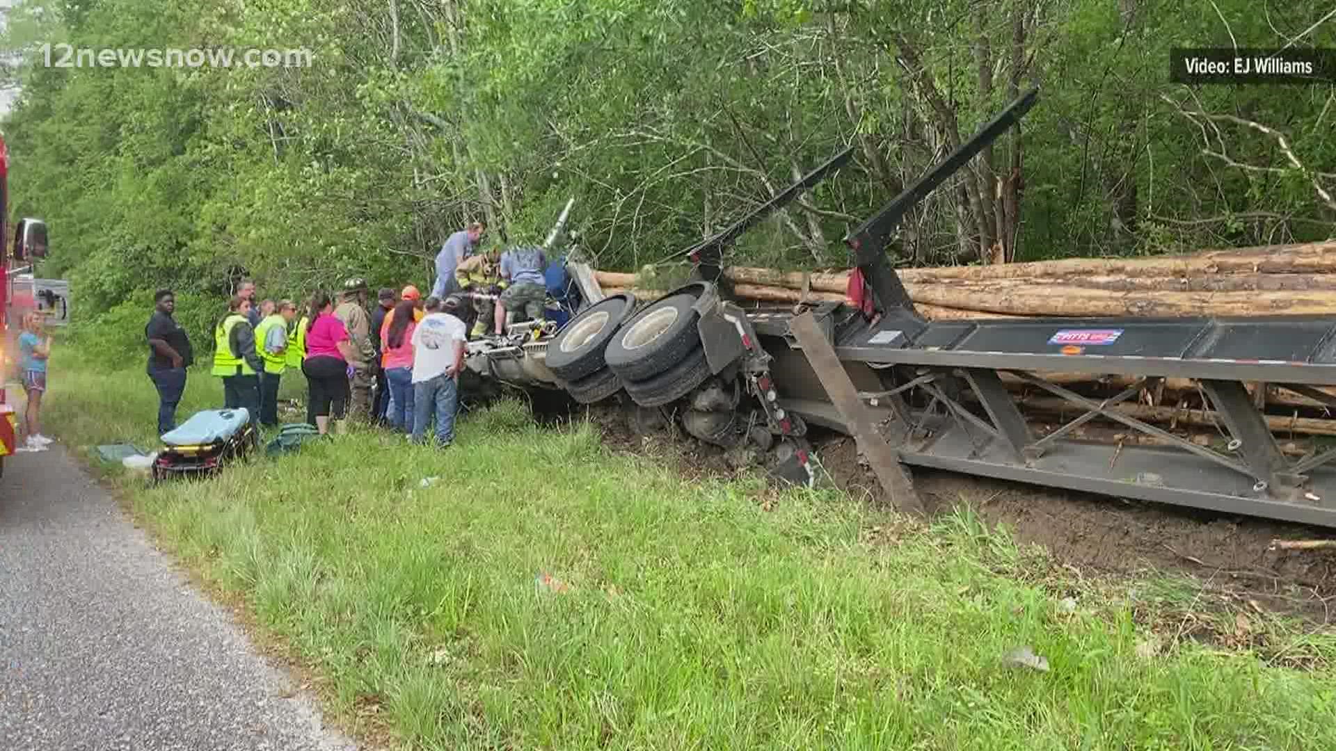 Trying to avoid a collision, the truck driver moved to the right of the road and traveled into a ditch, DPS said.