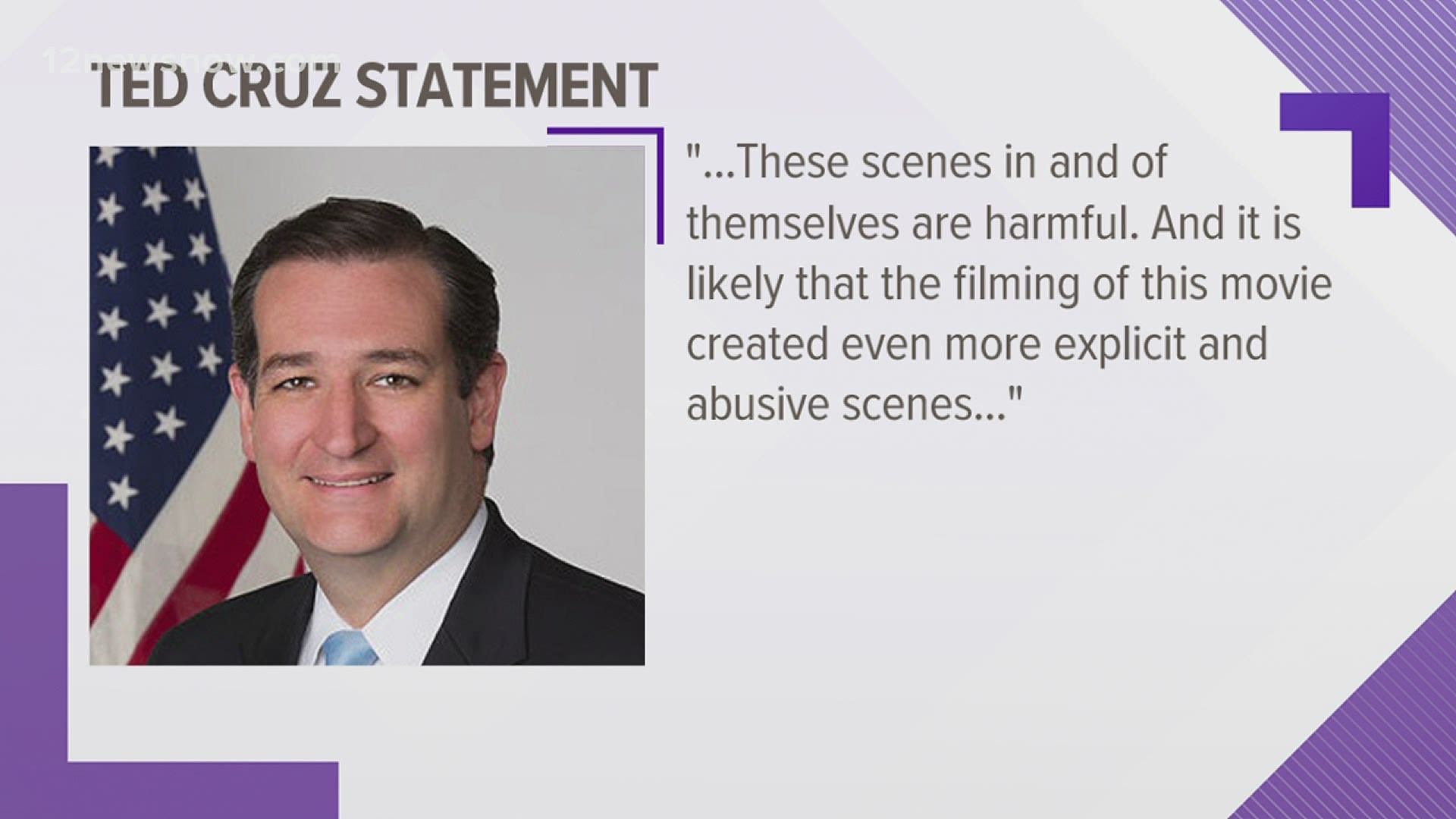 "These scenes in and of themselves are harmful," Cruz wrote in a letter to the attorney general.