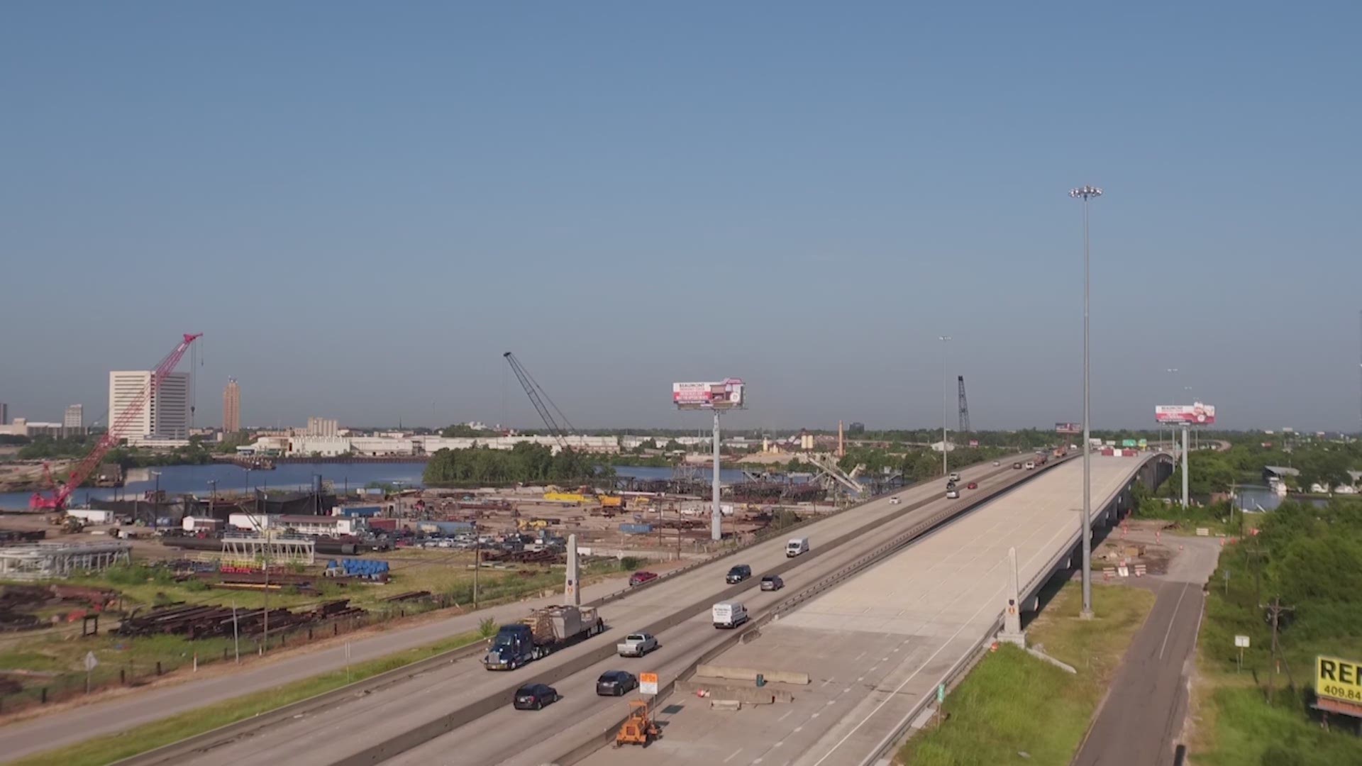 TxDOT says they're on track to open up the new westbound lanes of the Purple Heart Memorial Bridge on Interstate 10 by the end of August 2018.