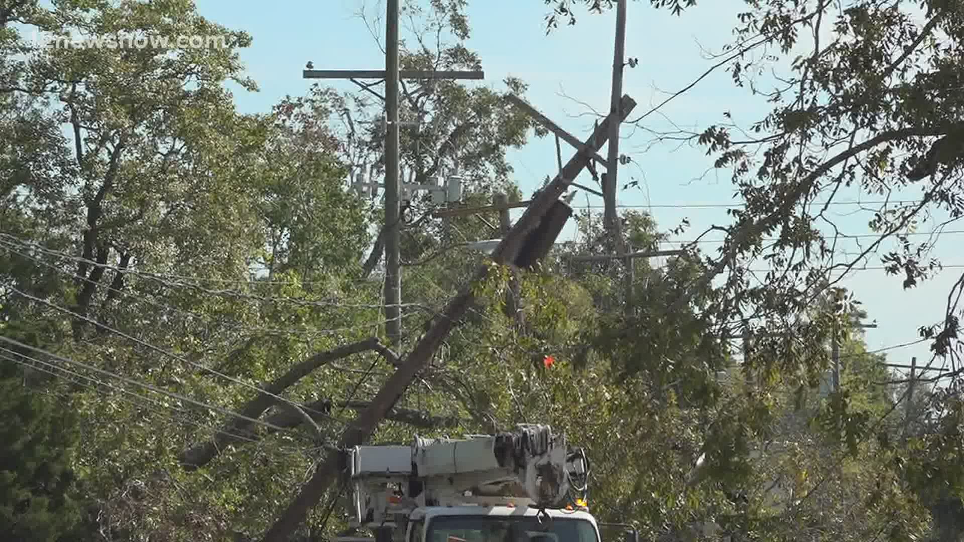 Entergy is reporting that as of 3:30 p.m. Wednesday 3,662 customers were still without power down from the 108,891 that lost power at the peak of Hurricane Delta.