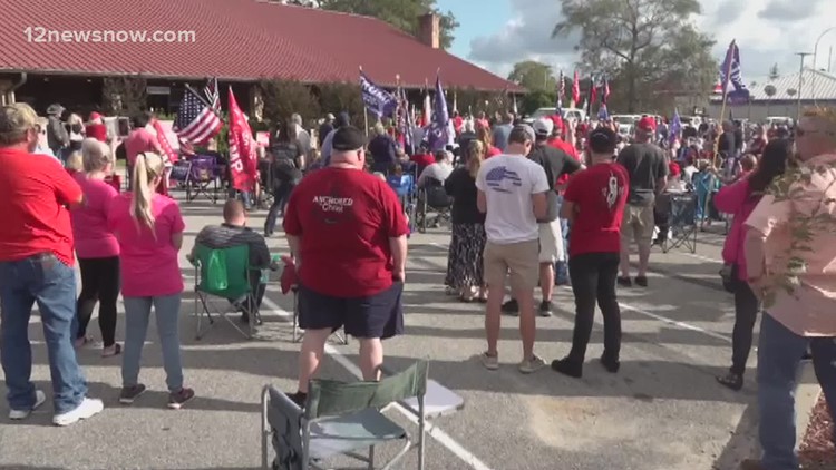 Hundreds show suppport for President Trump in election integrity rally in Lumberton