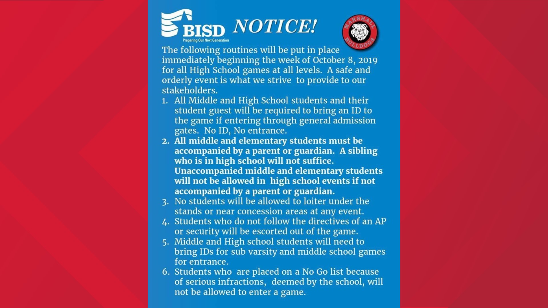 Fans will find changes at Beaumont ISD stadium; security guidelines