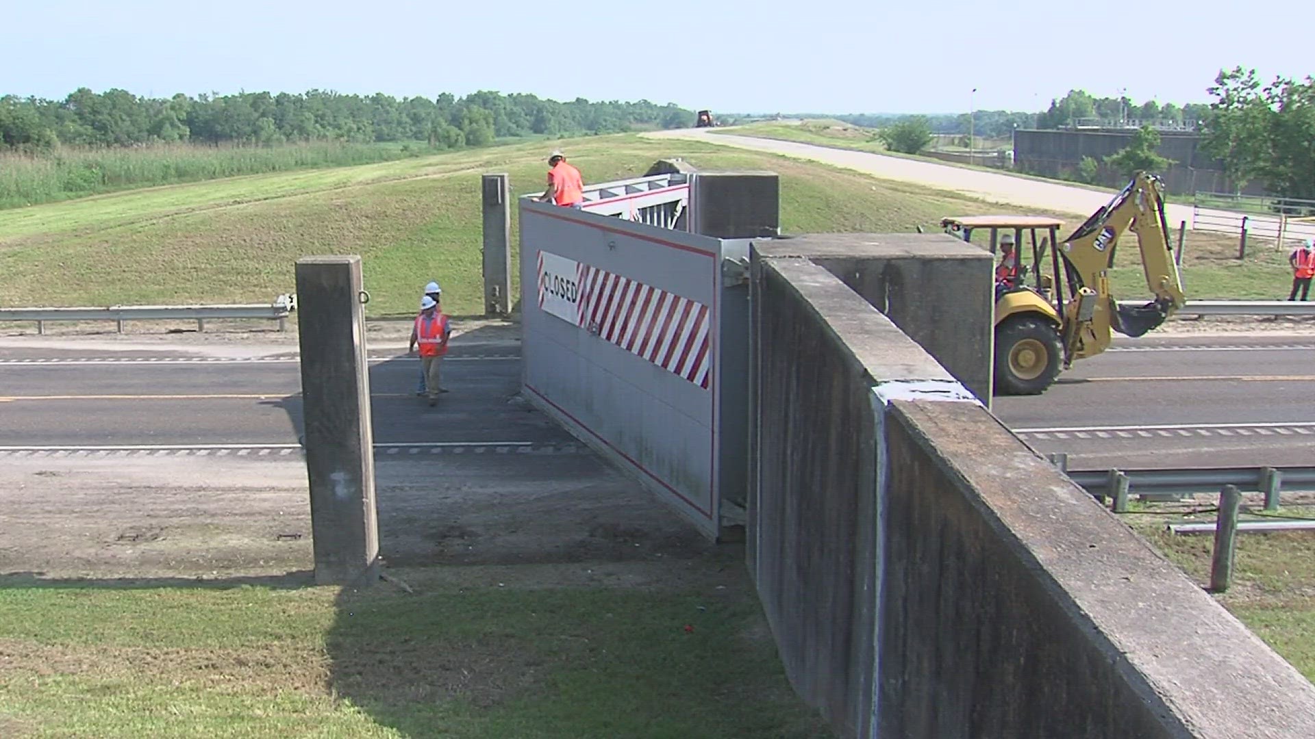 The purpose of the FM-365 gate is to stop storm surge waters from the Gulf of Mexico through Taylors Bayou from overflowing and entering homes and businesses.