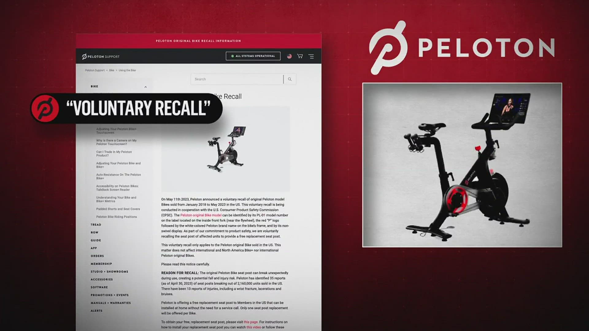 It's the second major recall Peloton has faced in recent years.