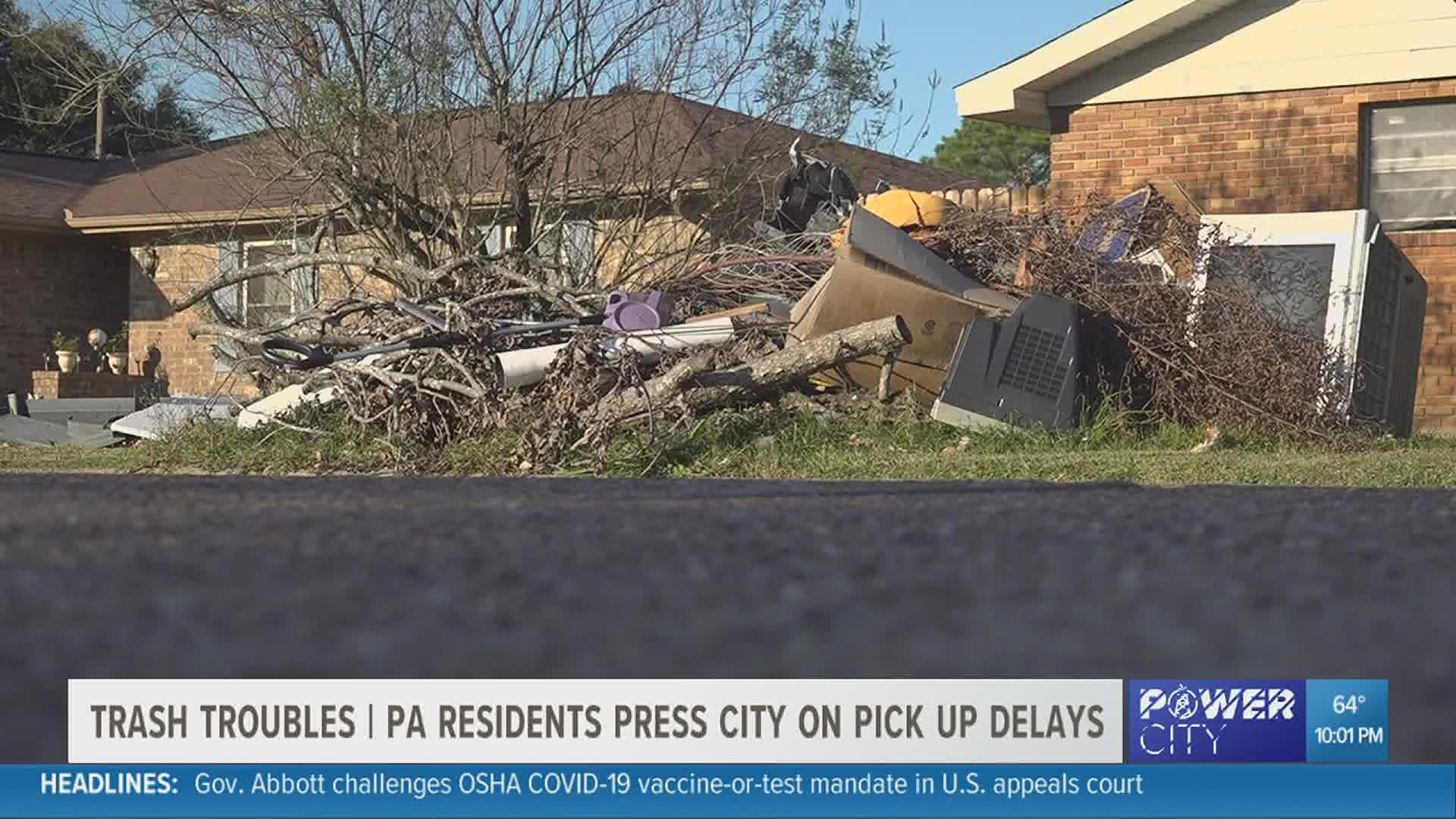 Members of the Port Arthur community said trash is being left on curbs weeks past pickup day.