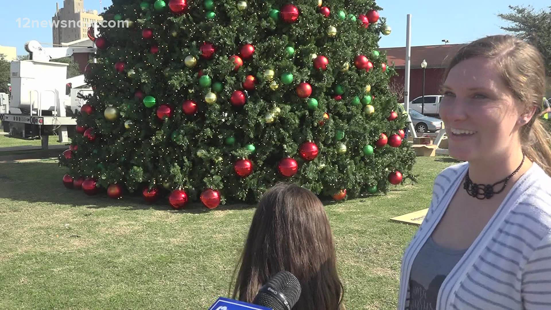 Beaumont city workers have started putting up decorations. The most recent installation is a 26-foot Christmas tree at the Event Centre.