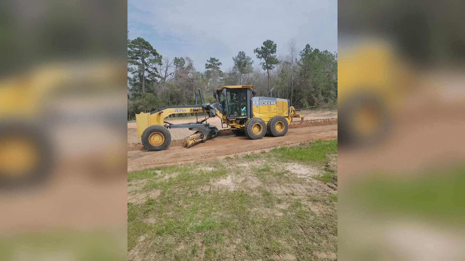 workers are in the process of completing dirt work and the building pad should be completed soon.