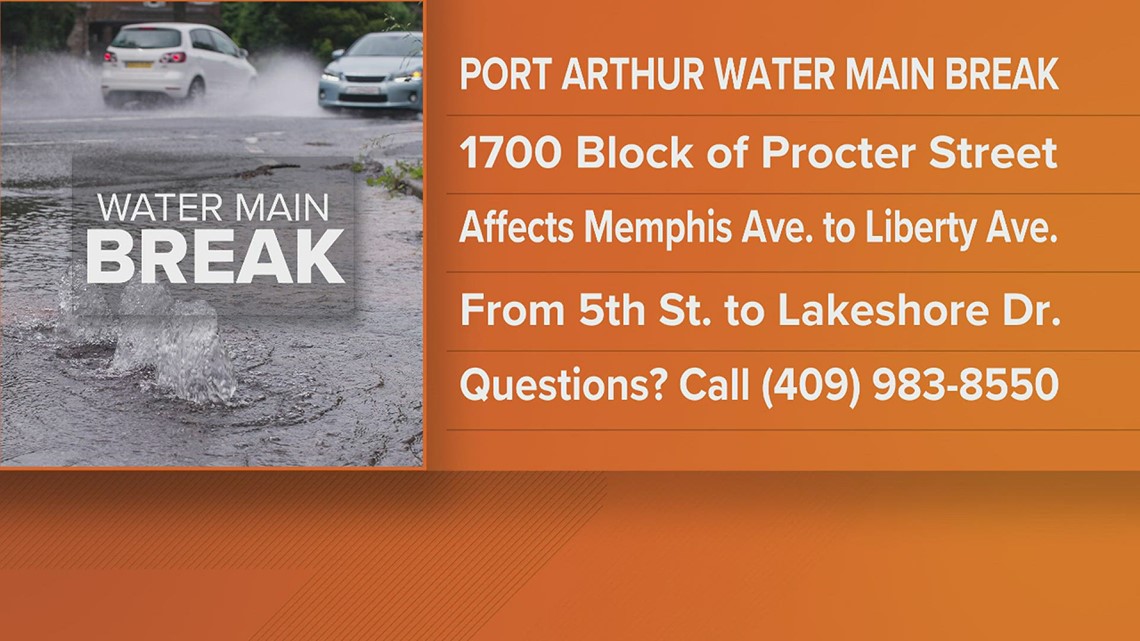 Water main repair on Proctor Street in Port Arthur - Vimarsana News