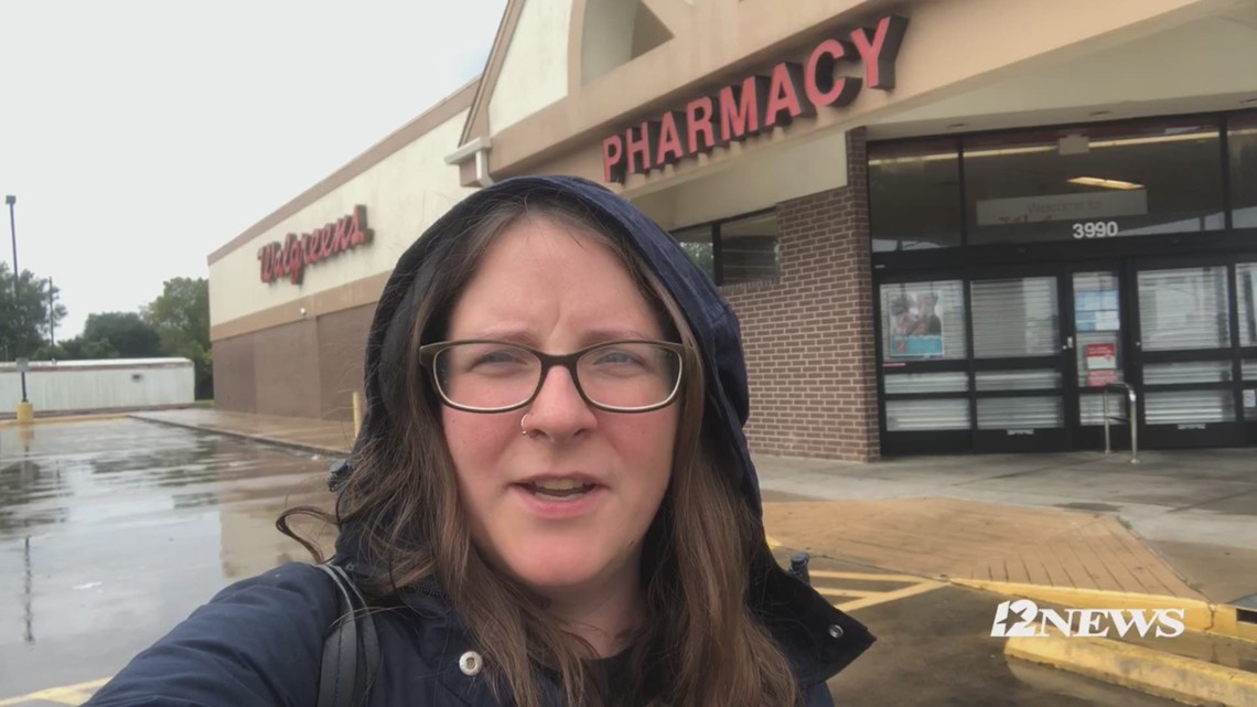 Walgreens at Concord and Lucas is closed Friday afternoon after Imelda