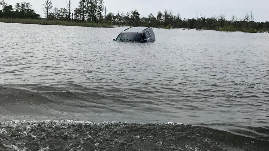Flooding aftermath near Winnie, Texas