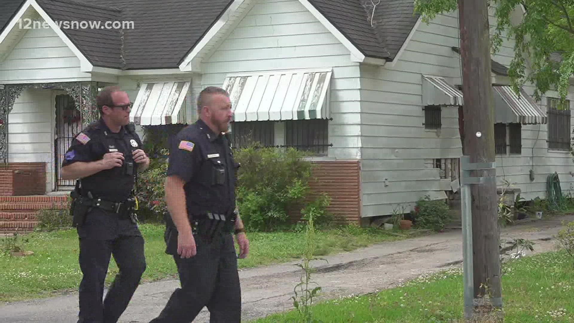 Officers with the Beaumont Police Department searched a home in Beaumont Thursday morning in connection with a recent shooting in Lumberton.