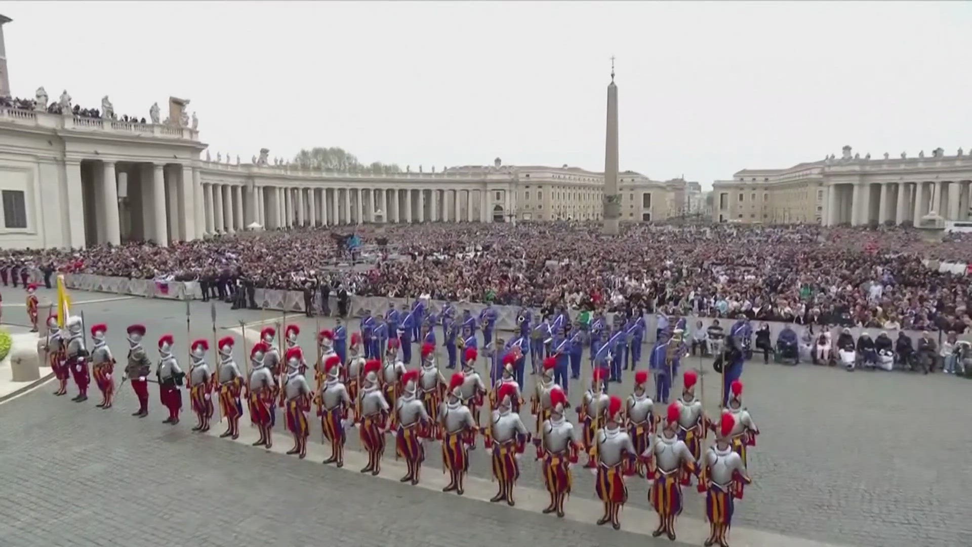 tens of thousands of worshipers gathered in Saint Peter Square from all over the world to celebrate the holiday.
