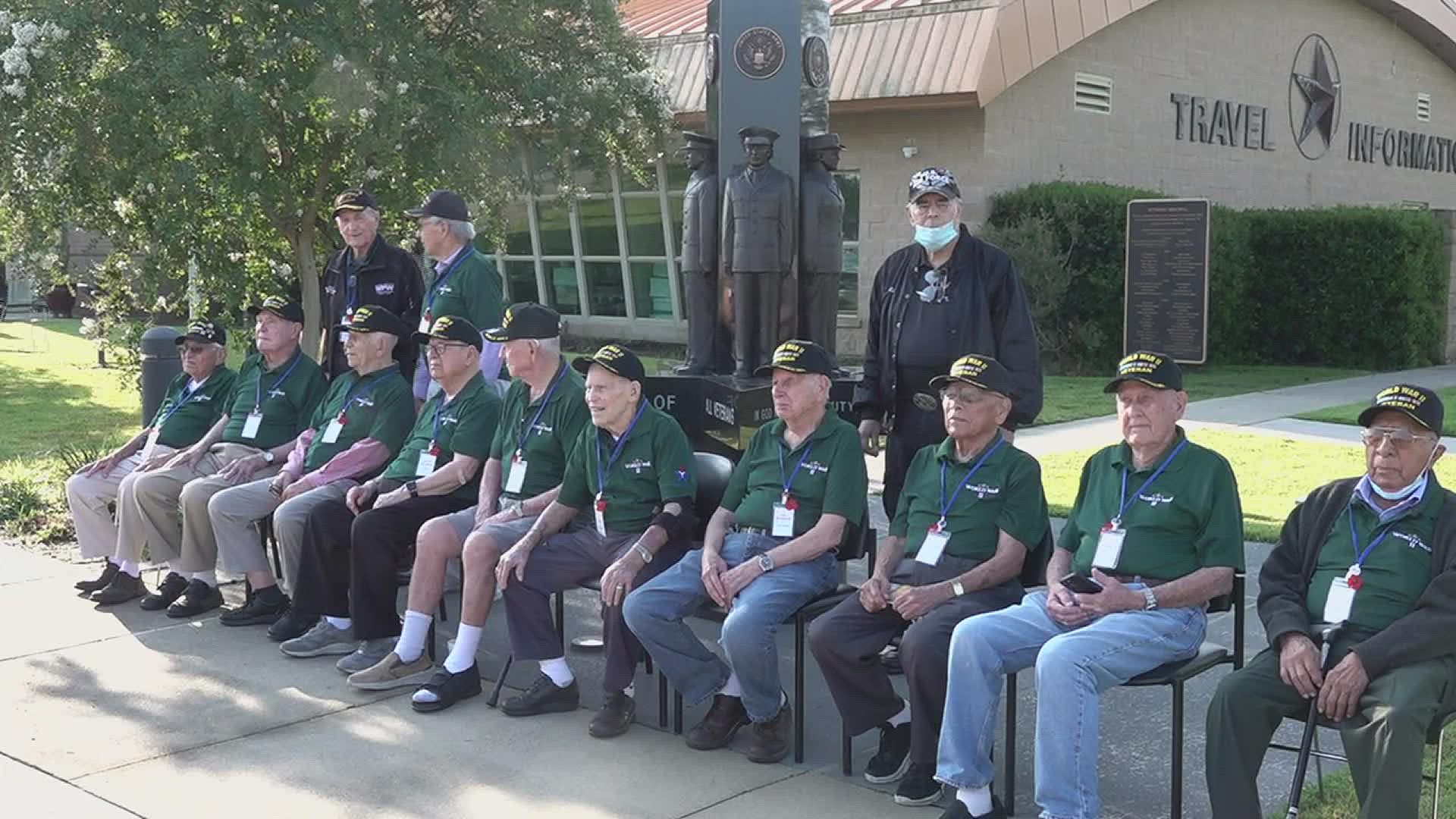 The group is mostly coming from Houston and will be visiting the World War II museum in New Orleans. The youngest veteran is 94 years old and the oldest is 102.