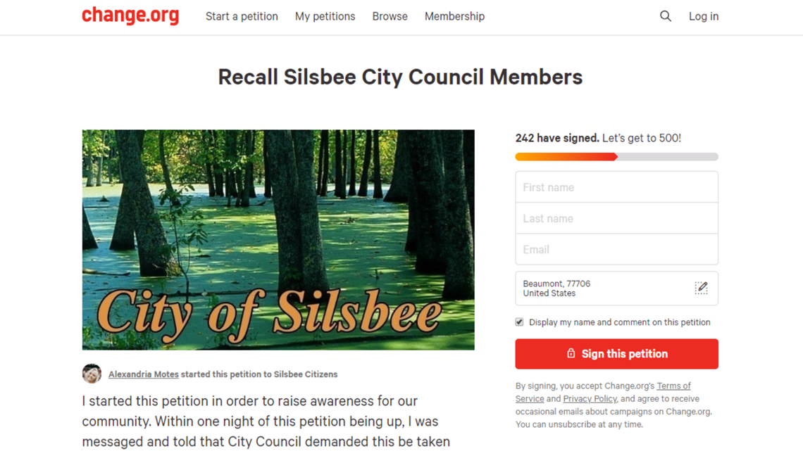 Petition circulates online to recall Silsbee city councilwoman