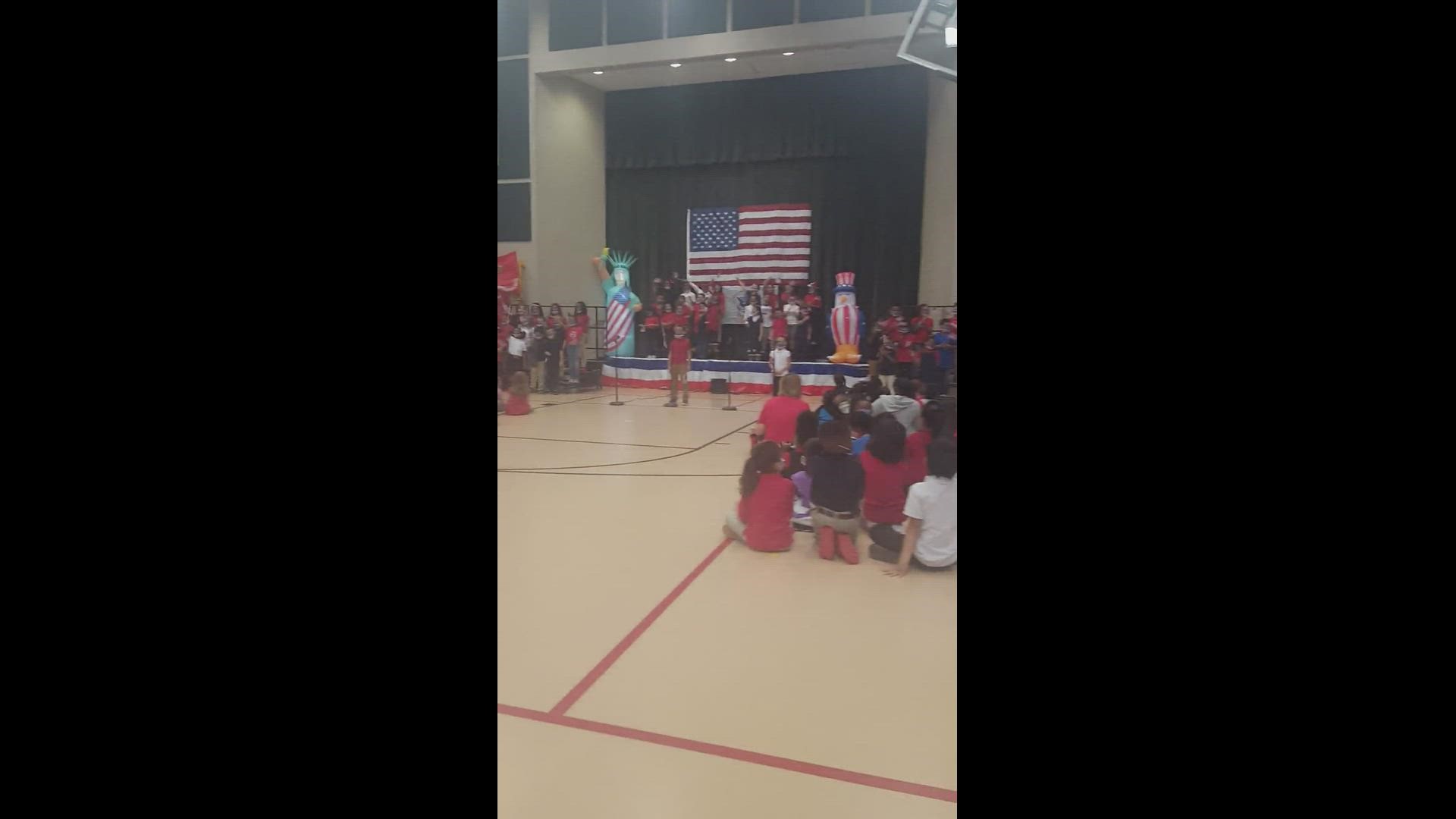 Beautiful program with salute and great pride to Veterans, Flag and America Regina-Howell 2nd graders.
Credit: Tom LeTourneau