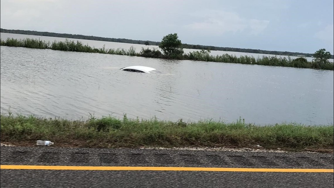 Flooding aftermath near Winnie, Texas