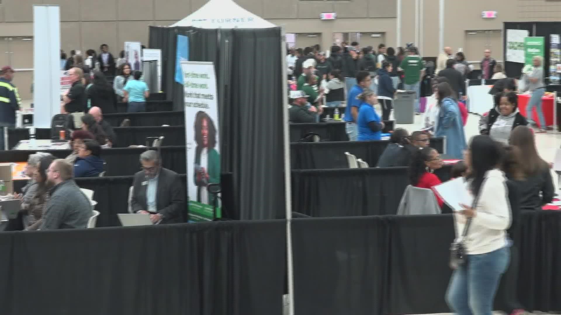 There were at least 75 different businesses represented at the job fair, with a wide range of different industries.