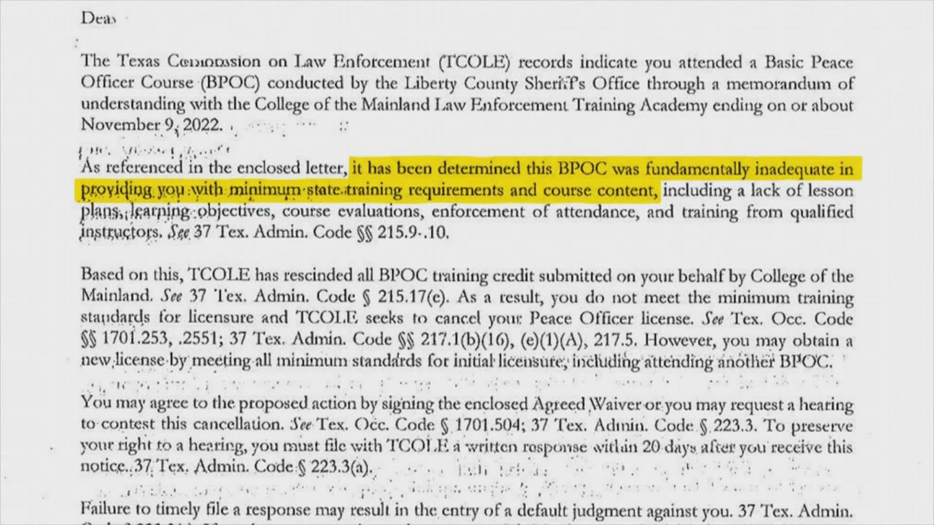 While their licenses currently are on hold, the deputies are still able to work since all 18 have appealed their letters from TCOLE.