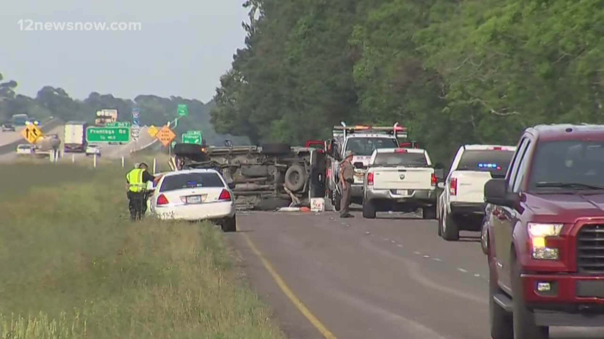 A child and 46-year-old man were killed in a three vehicle crash in Vidor Monday afternoon.