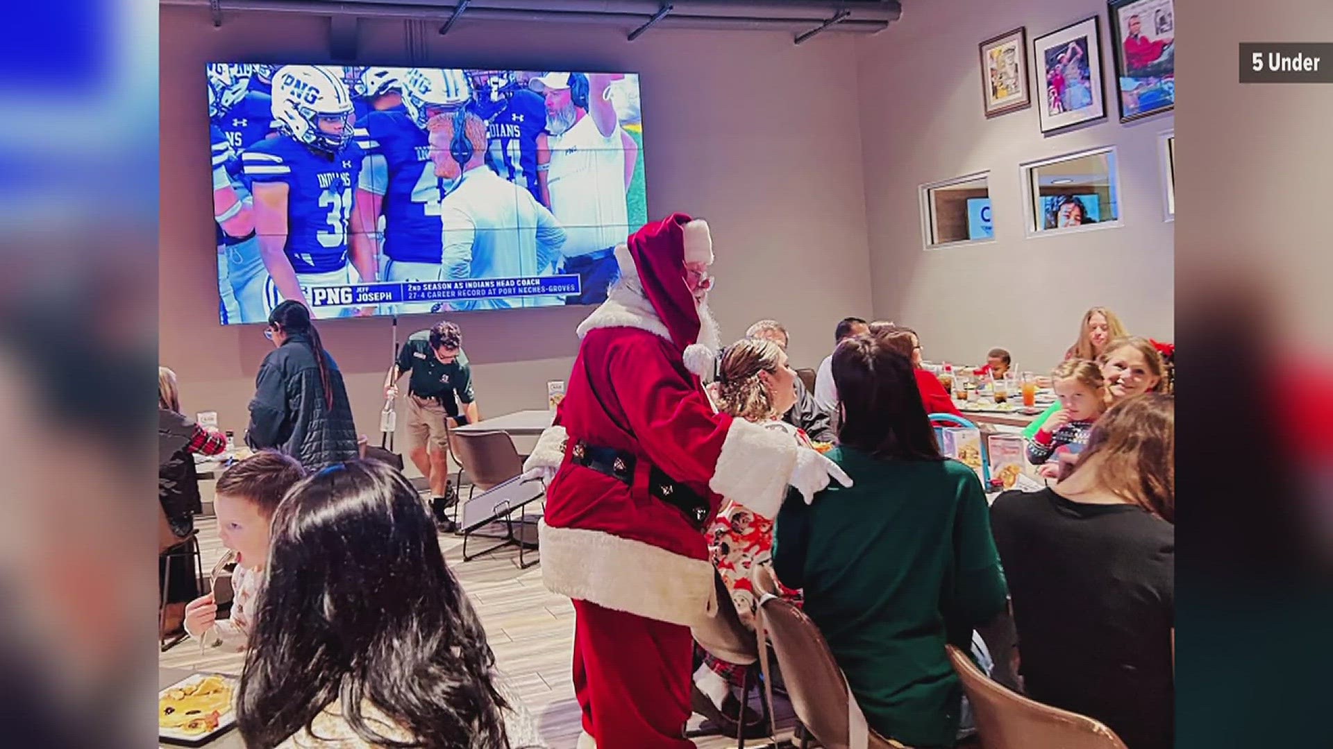 Santa Brunch and State Champs at 5 Under Golf Center restaurant in Beaumont Texas