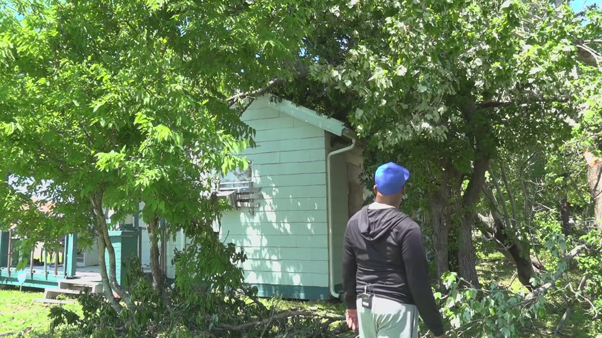 Jake Johnson tells 12News that the tornado lifted his home off of the foundation and a tree smashed into his bedroom leaving a gaping hole for water to get in.