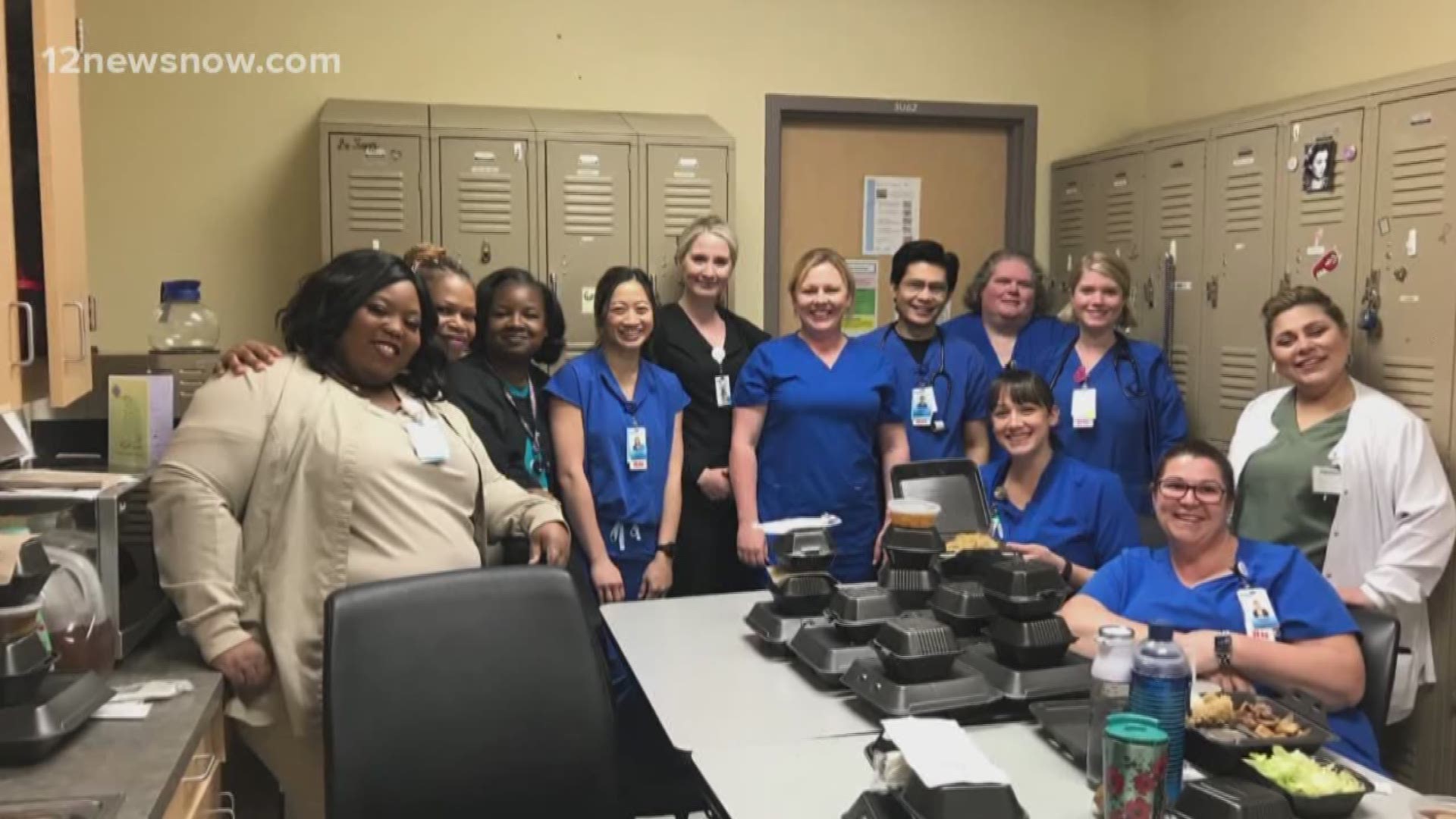 100 meals were dropped off at Baptist Hospital