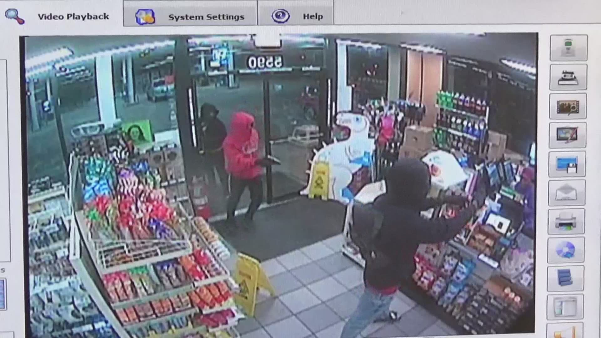 RAW Surveillance video shows three armed men robbing Beaumont 7 Eleven store Thursday night