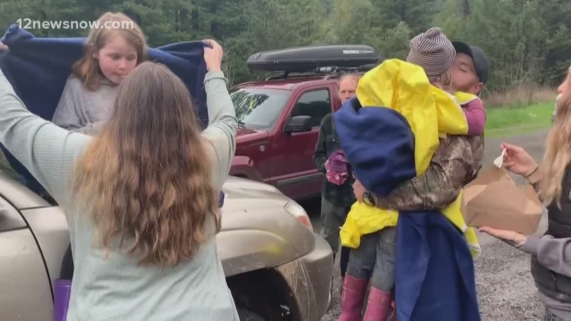 The two sisters, one five and the other eight years old, were found alive after being lost for two days in the California wilderness. Rescue effort included a dozen agencies, the national guard among them, helicopters, and tracking dogs.