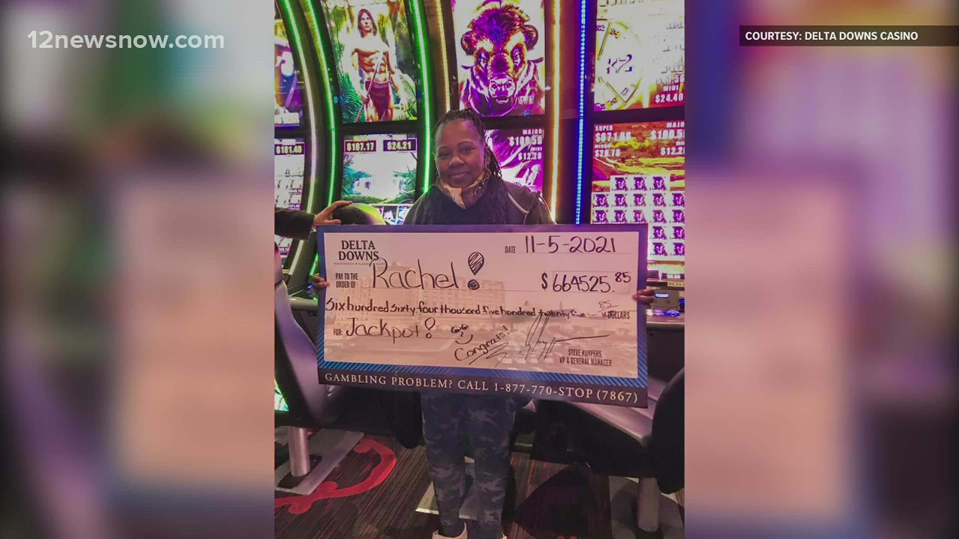 She won the progressive jackpot of $664,525 after betting $3.75.
