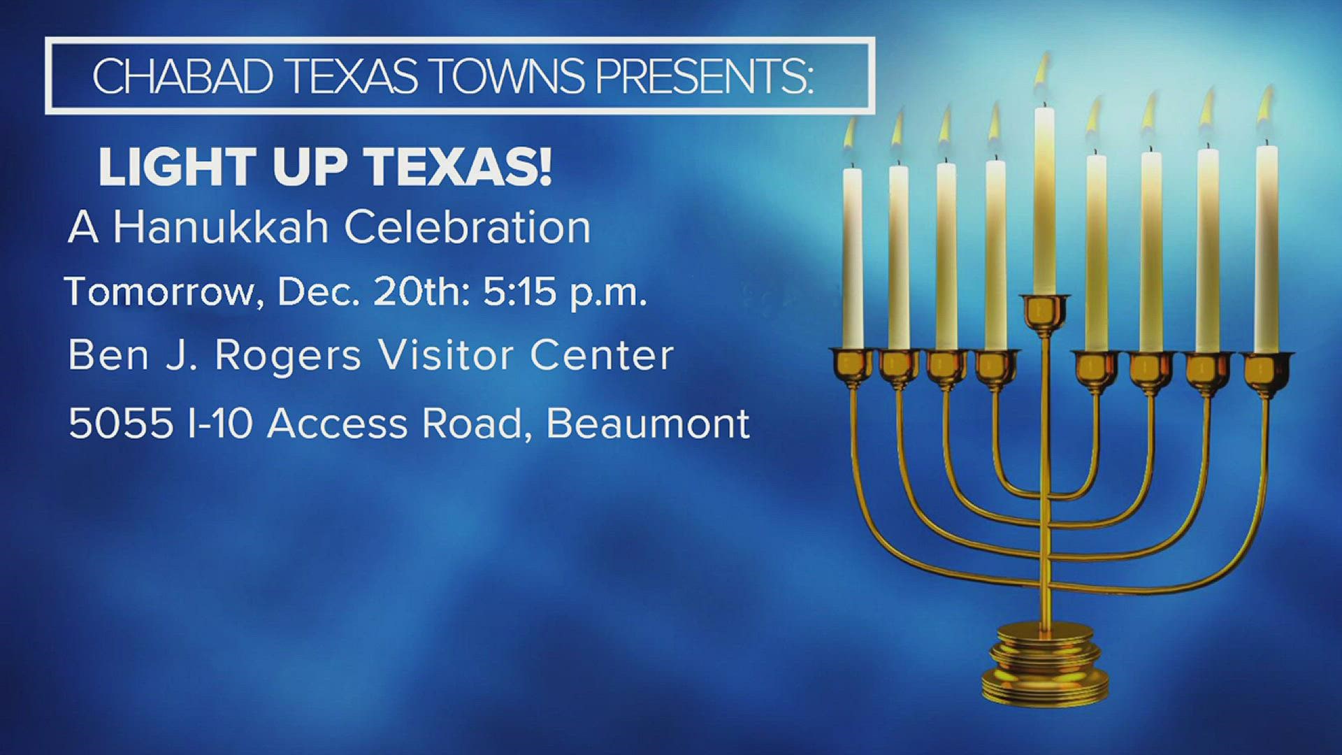 Chabad of Texas Towns hosting Light Up Texas Hanukkah celebration in Beaumont Tuesday