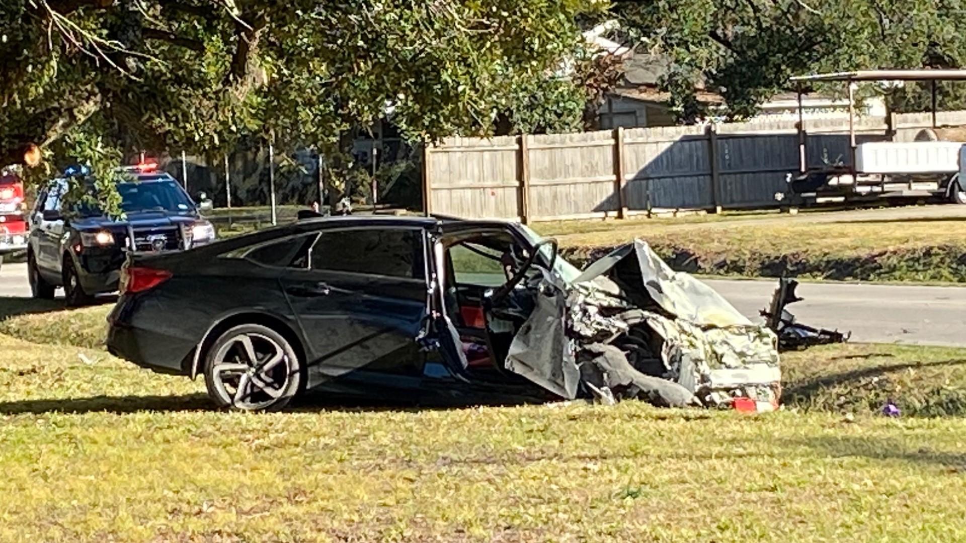 Ambulance at the scene of Beaumont ISD school bus crash | 12newsnow.com