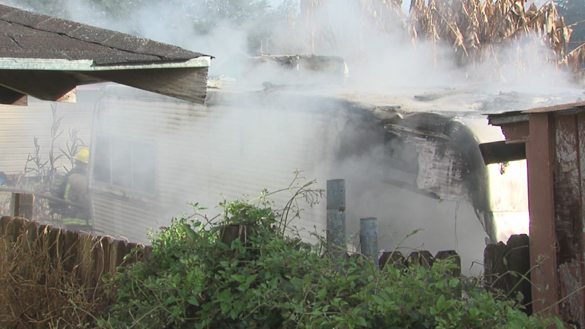 No one was injured in a travel trailer fire Friday morning on Corley Street.