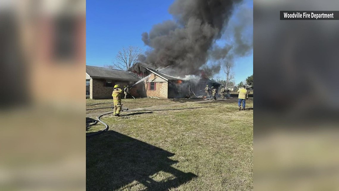 Woodville Fire Department battles house fire, fourth fire within three