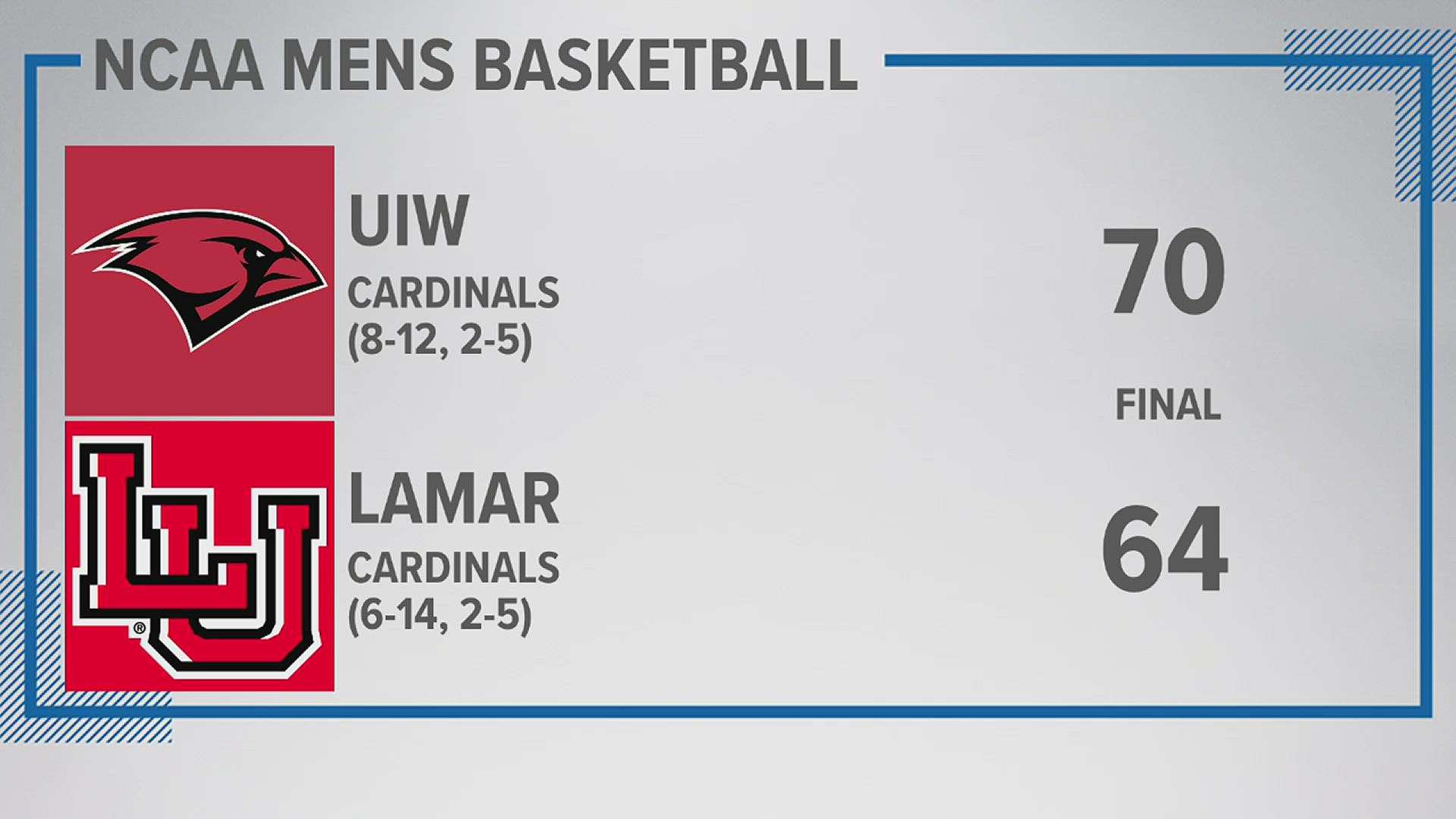 Lamar University battles back from a double-digit deficit in the second half, but unlike Thursday night the Cardinals fell short Saturday.