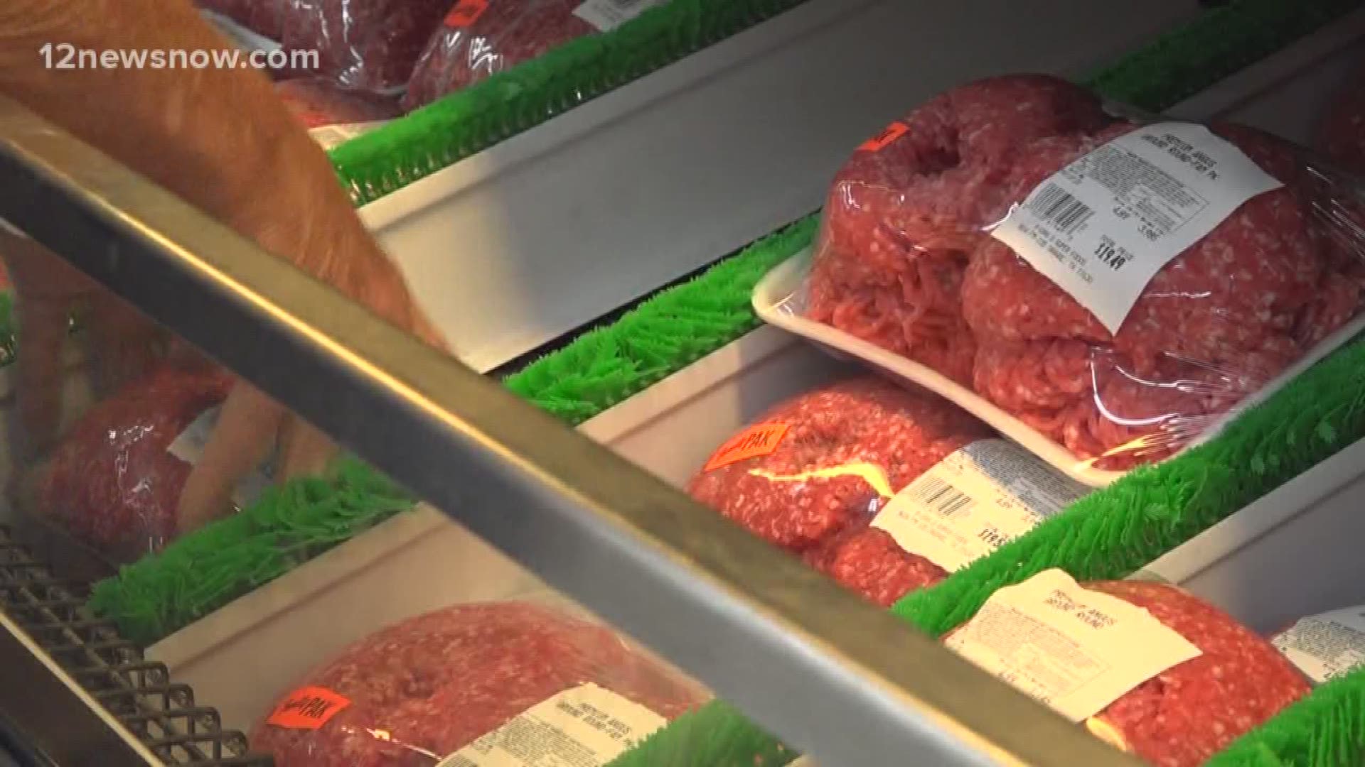 Although the shortage is starting to cause an uptick in prices, K-Dan's shelves are still stocked with meat. Just a few items are harder to come by