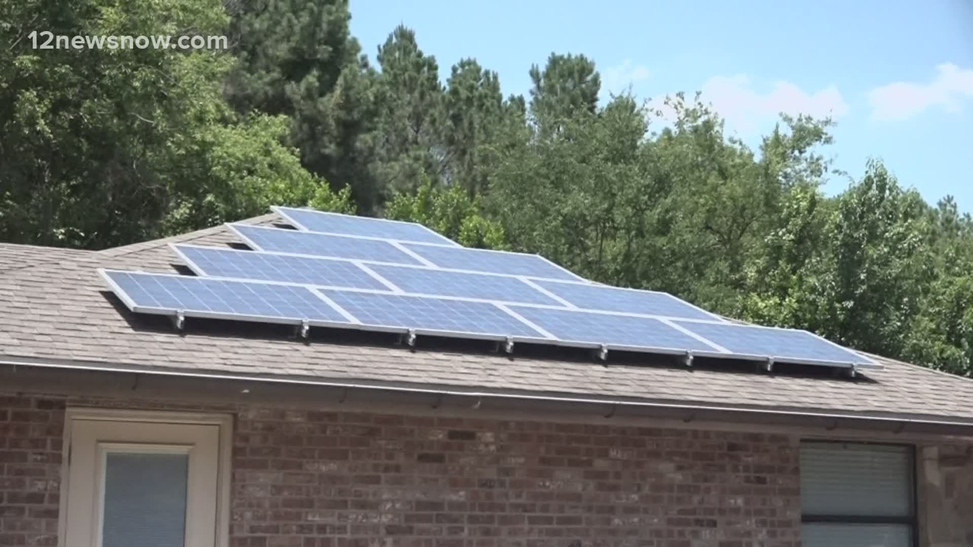 One Southeast Texas couple uses solar panels for their local art studio.