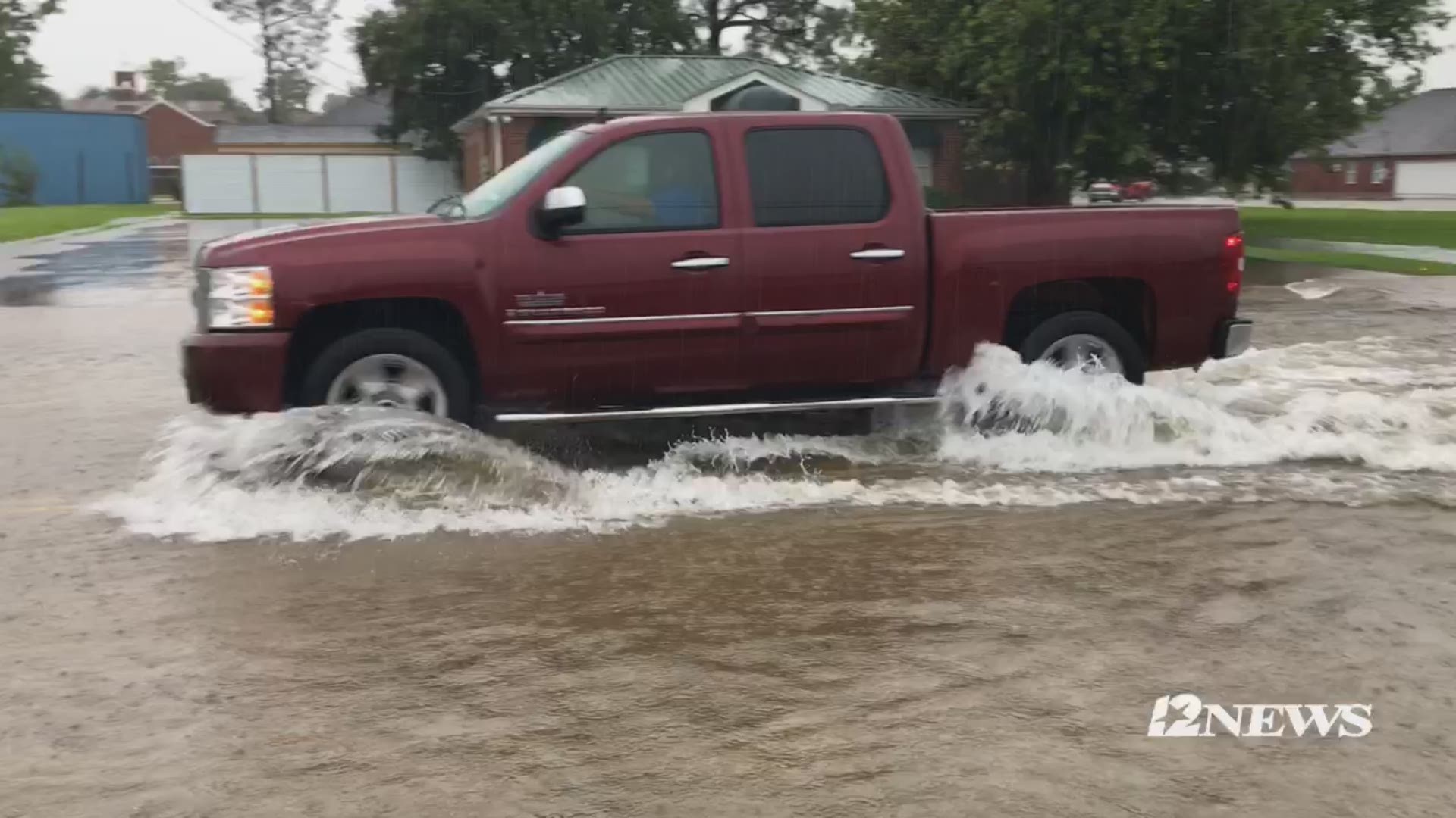 Street flooding in Port Arthur along the 6200 block of 39th Street in front of the U.S. Post Office