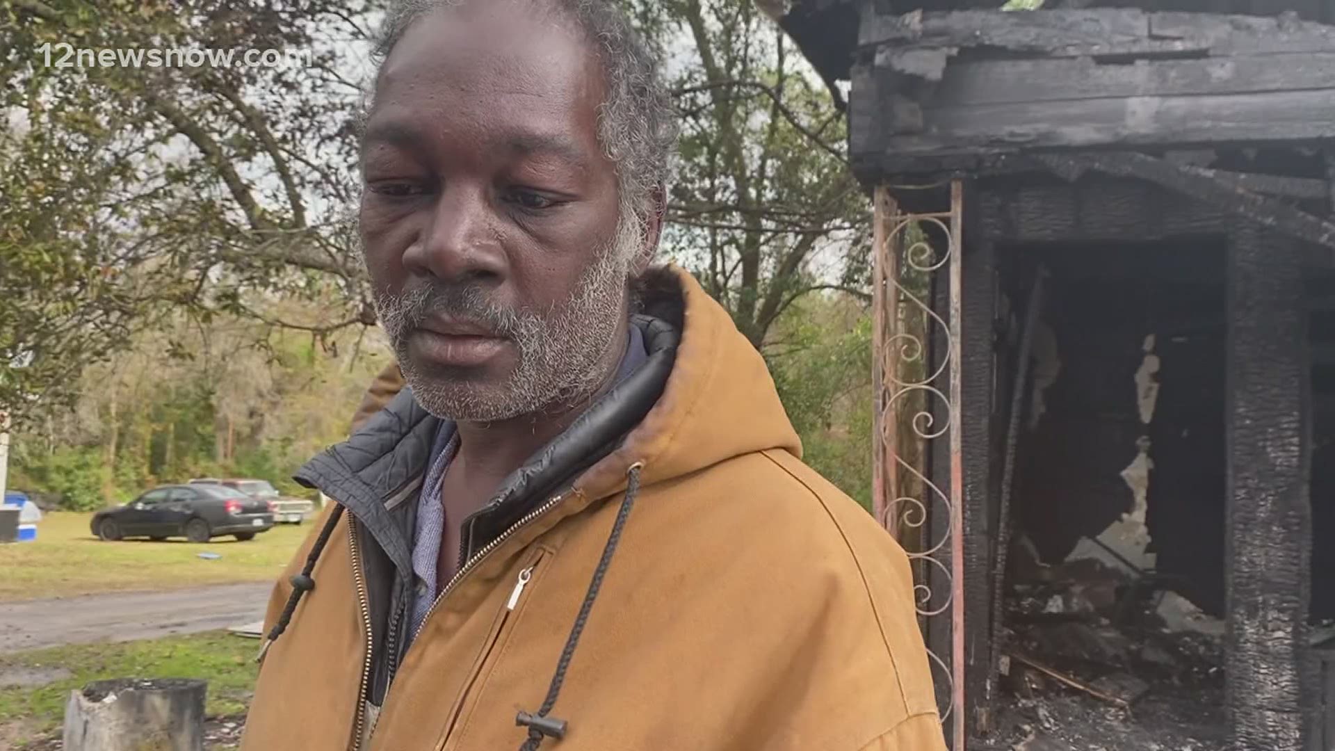 Ronald Scott is left without a place to live after his house went up in flames on Sunday