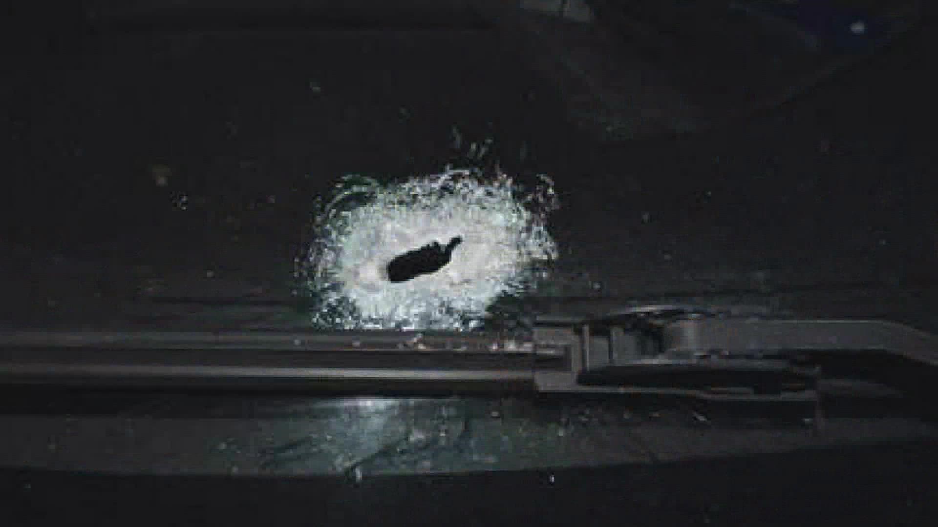 Some of the shots were fired at a police unit and other cars at the apartment complex.