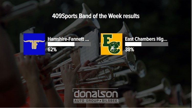 Hamshire-Fannett High School takes home the win as the 2022 week 2 Band of the Week