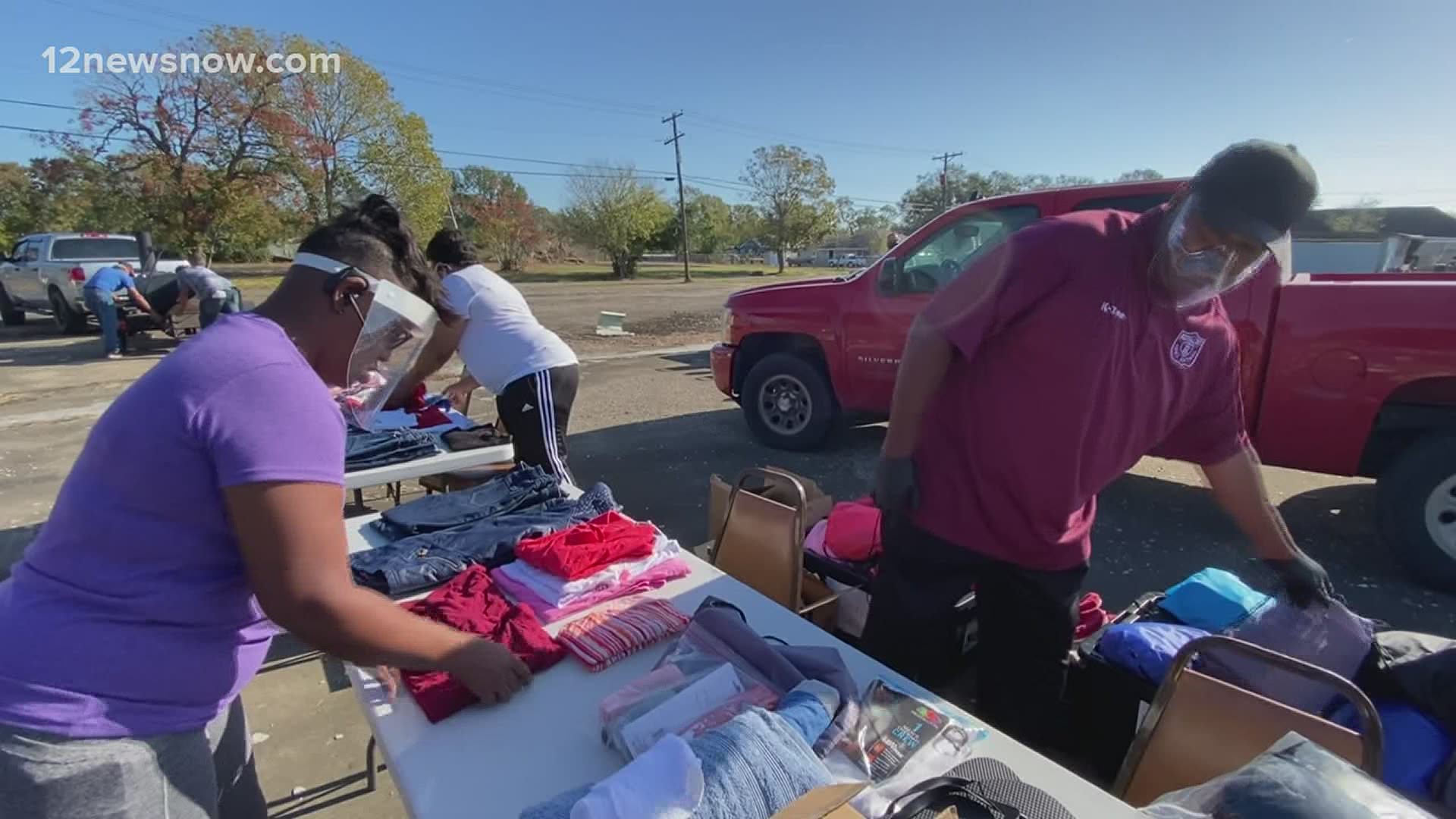 On Saturday morning, two brothers in Port Arthur held a Feed the Homeless event in the 900 block of 9th Avenue for those who have been displaced.